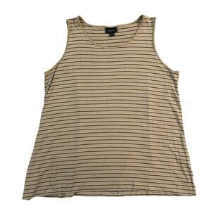 J. Jill Wearever Collection Sleeveless Striped Tank Womens Large Beige Black